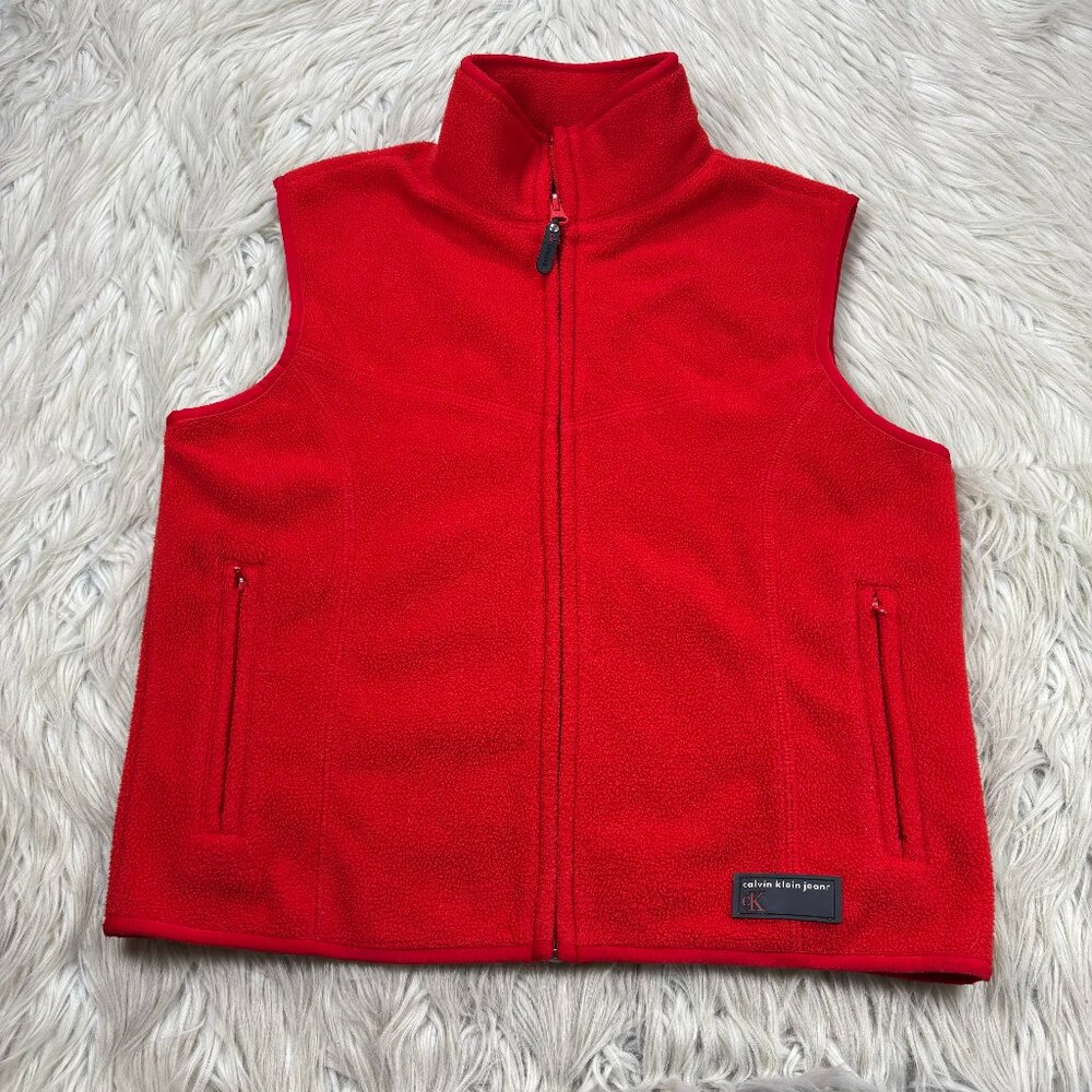 Vintage Y2K - Calvin Klein Jeans Fleece Zip Front Vest